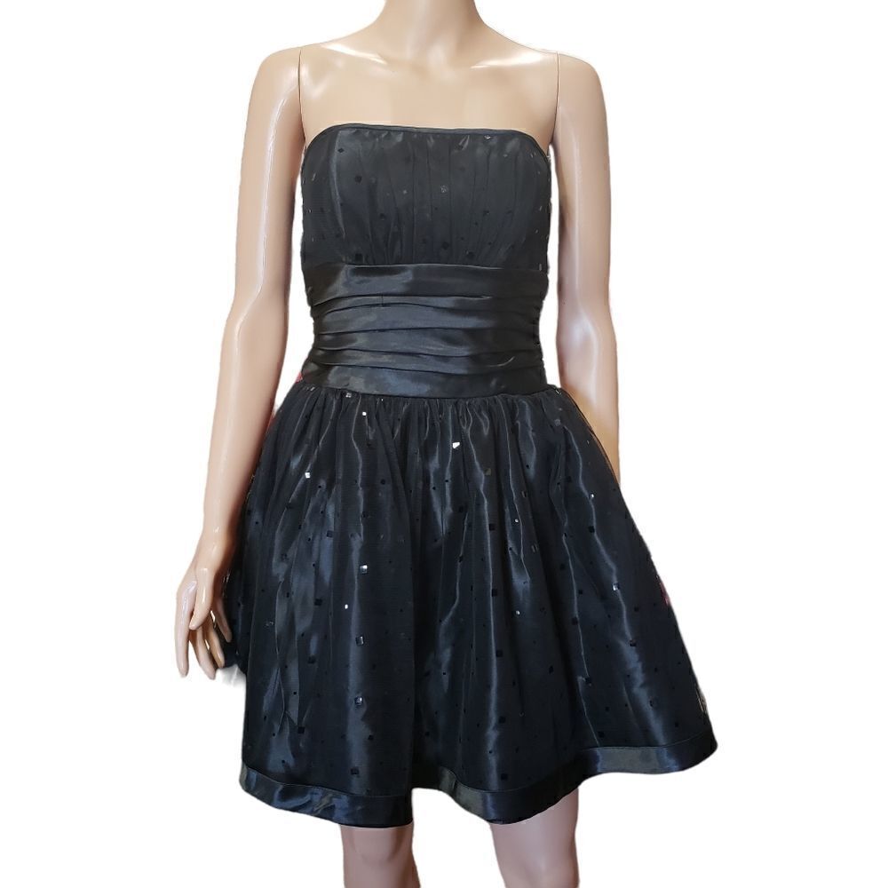 Jessica McClintock for Gunne Sax Strapless Satin & Mesh Tulle Dress Size 5